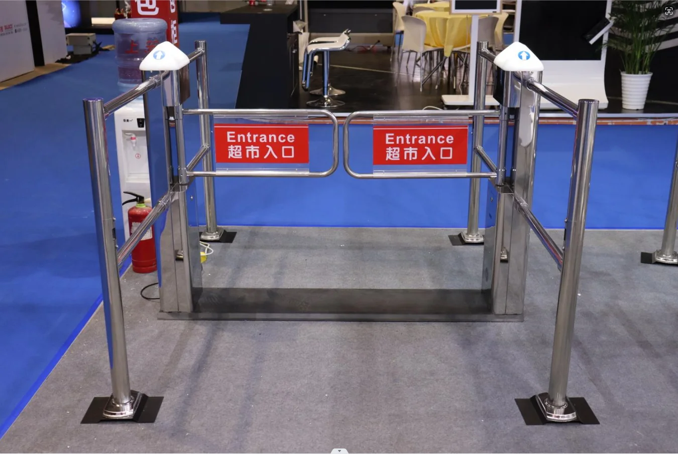 Custom Automatic Iron Commercial Supermarket Accessor Control Turnstile Supermarket Gate