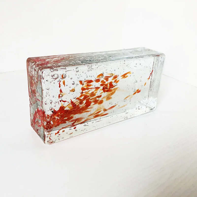 Jingyage bubble color solid glass brick decorative crystal blocks