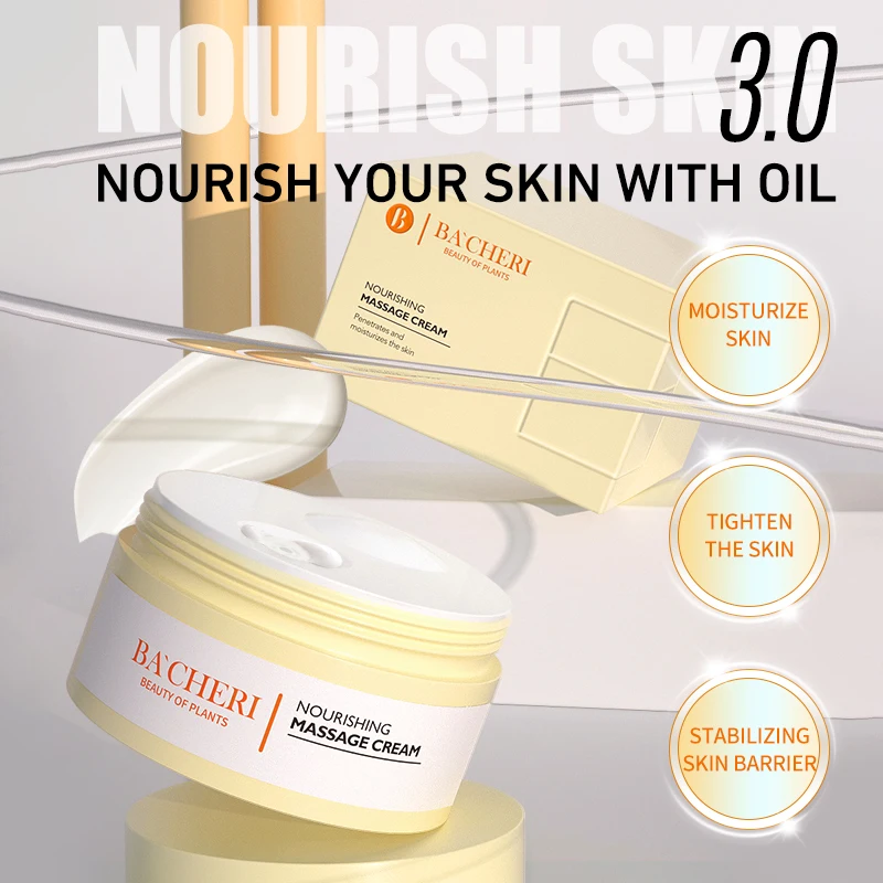 Kangrong private label skin care vegan nourishing repairing grape seed oil rice bran oil collagen massage face cream