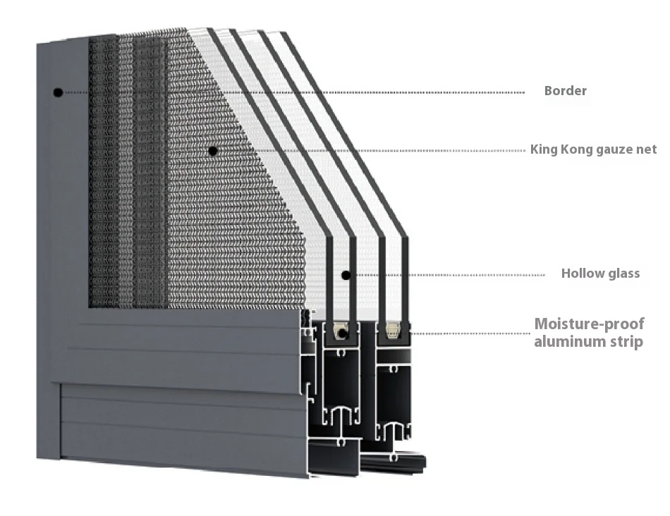 Waterproof Residential Window Tempered Glass Sliding Window High water-repellent edge design Sliding Window