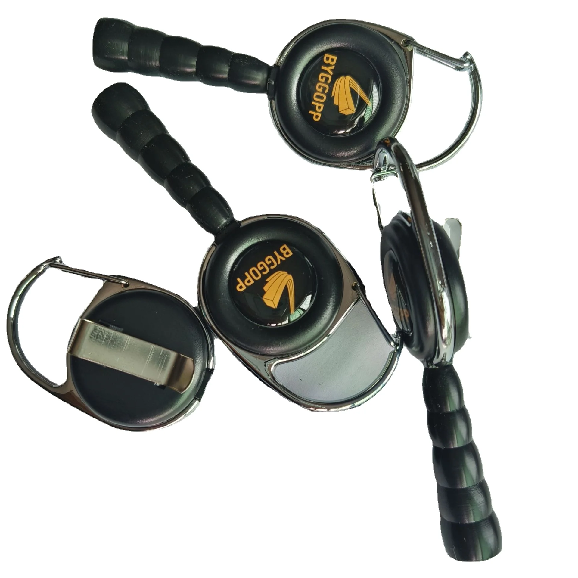 Manufacturers supply semi-metal carabiner carpenter retractable key ring retractable pencil cap holder