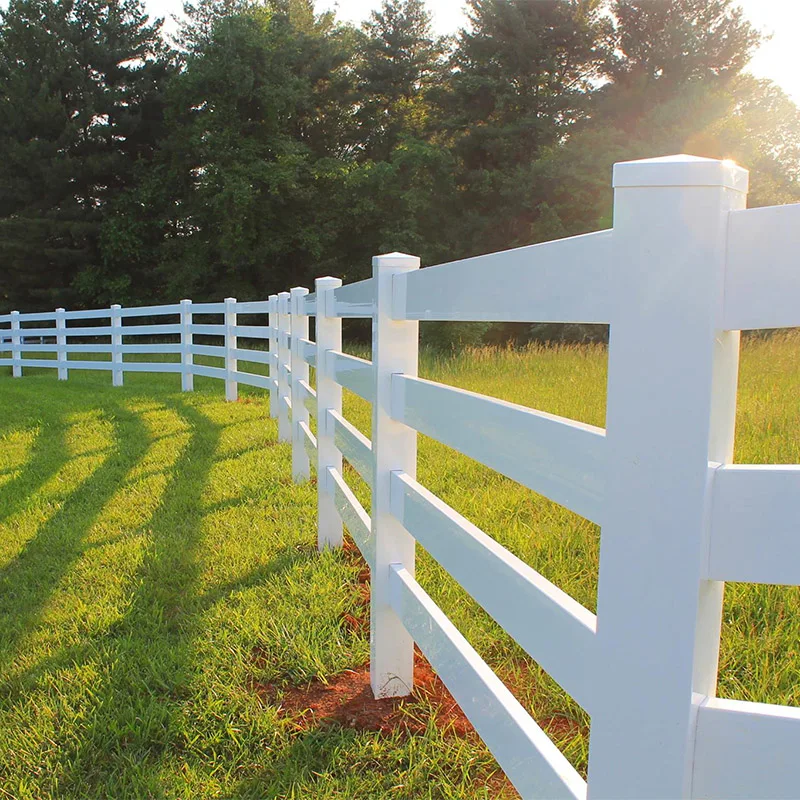 white Livestock Farm Gate Cattle Horse Panel Field Cattle Sheep Fence Ranch Rail Fence Vinyl Pvc Horse Paddock Fence