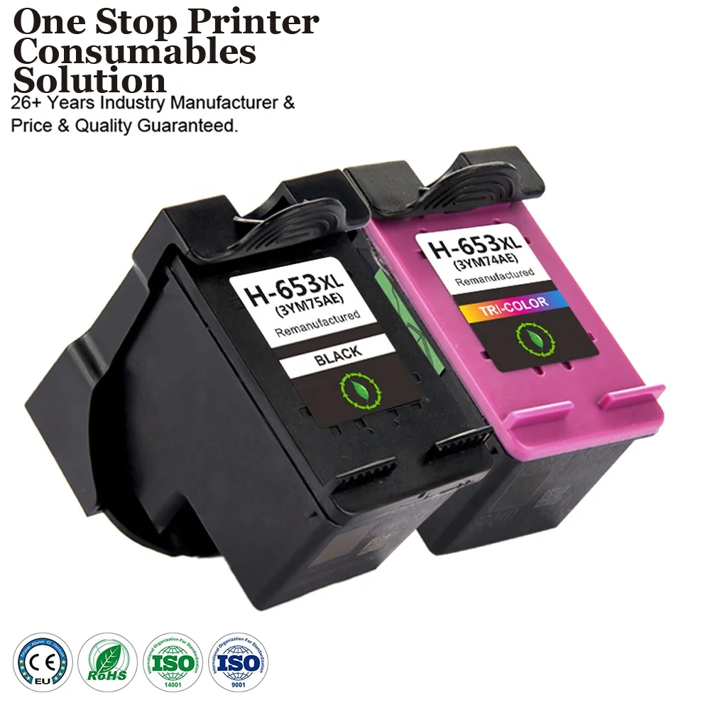 INK-мощность 653 XL 653XL Премиум восстановленные цветной струйный картридж с чернилами для HP653 струйного принтера HP 1275 2374