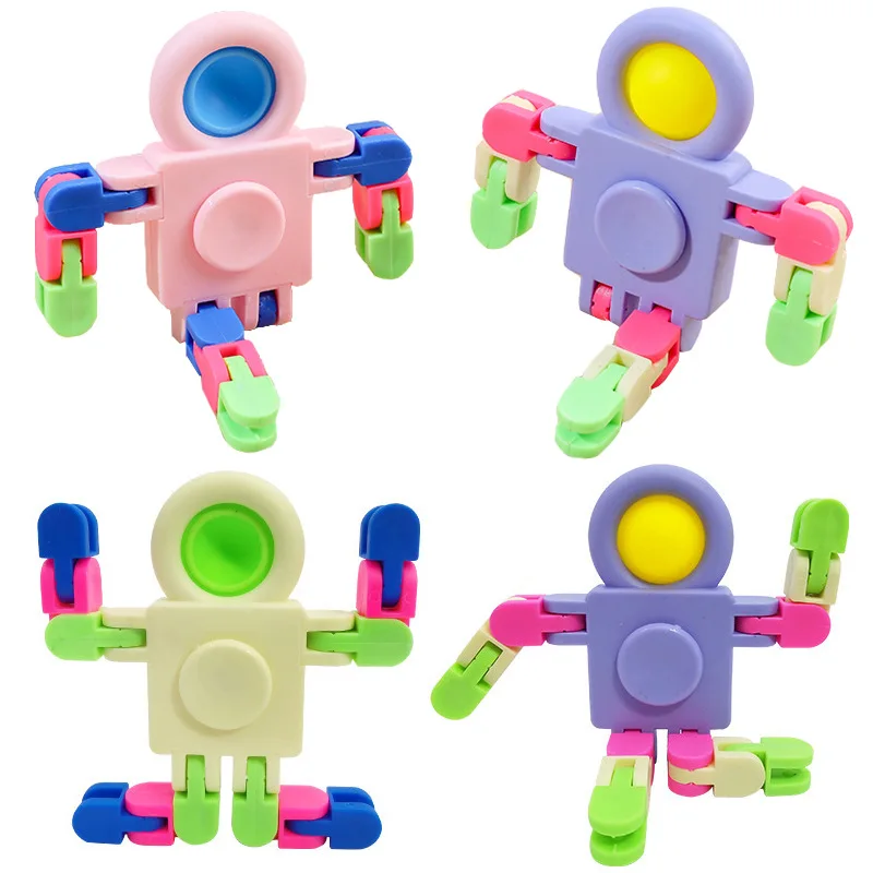 New Transformable Fingertip Fidget Spinner Anti Stress Deformation Gyro Chain with pop Fidget Toy For Kids And Adults