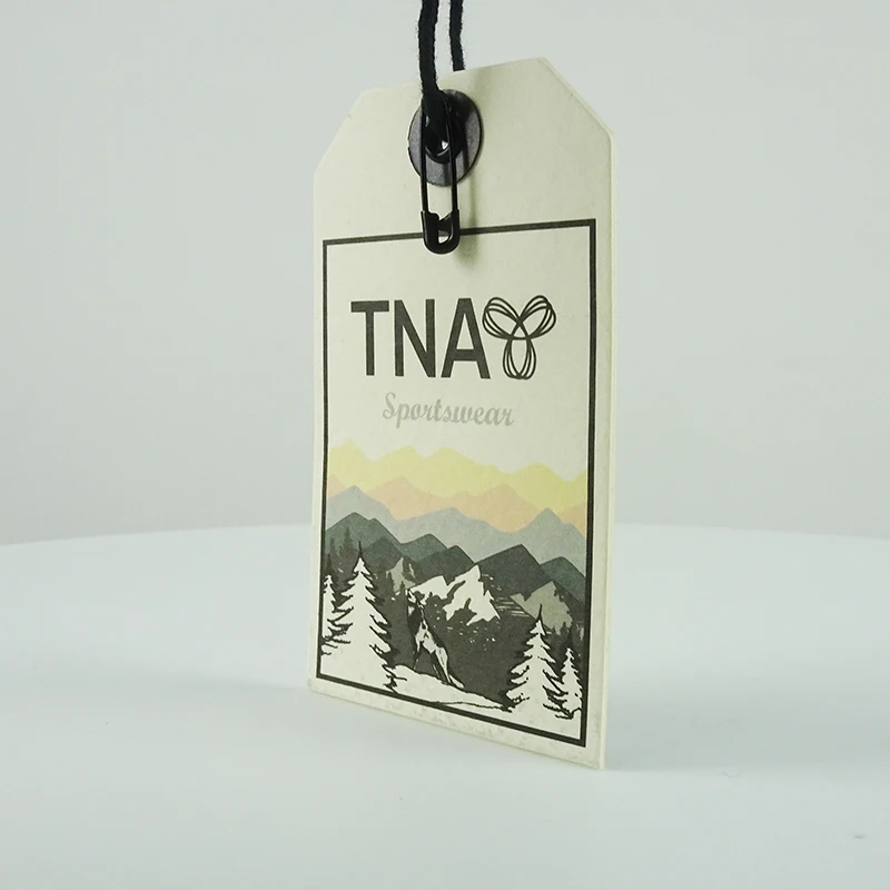 Custom Design FSC Certified 350gsm Matt White Paper Tag  Hang Tags for Clothing
