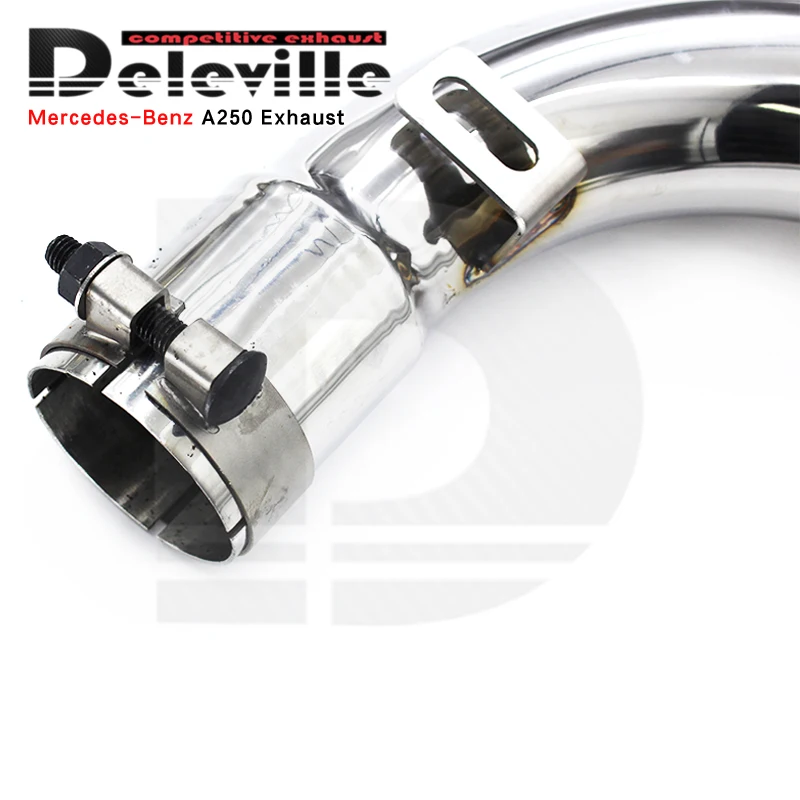 OEM High Flow Exhaust Downpipe With Catalyst For Benz A250 2.0T 2014 Stainless Steel Heat Shield Front Tube
