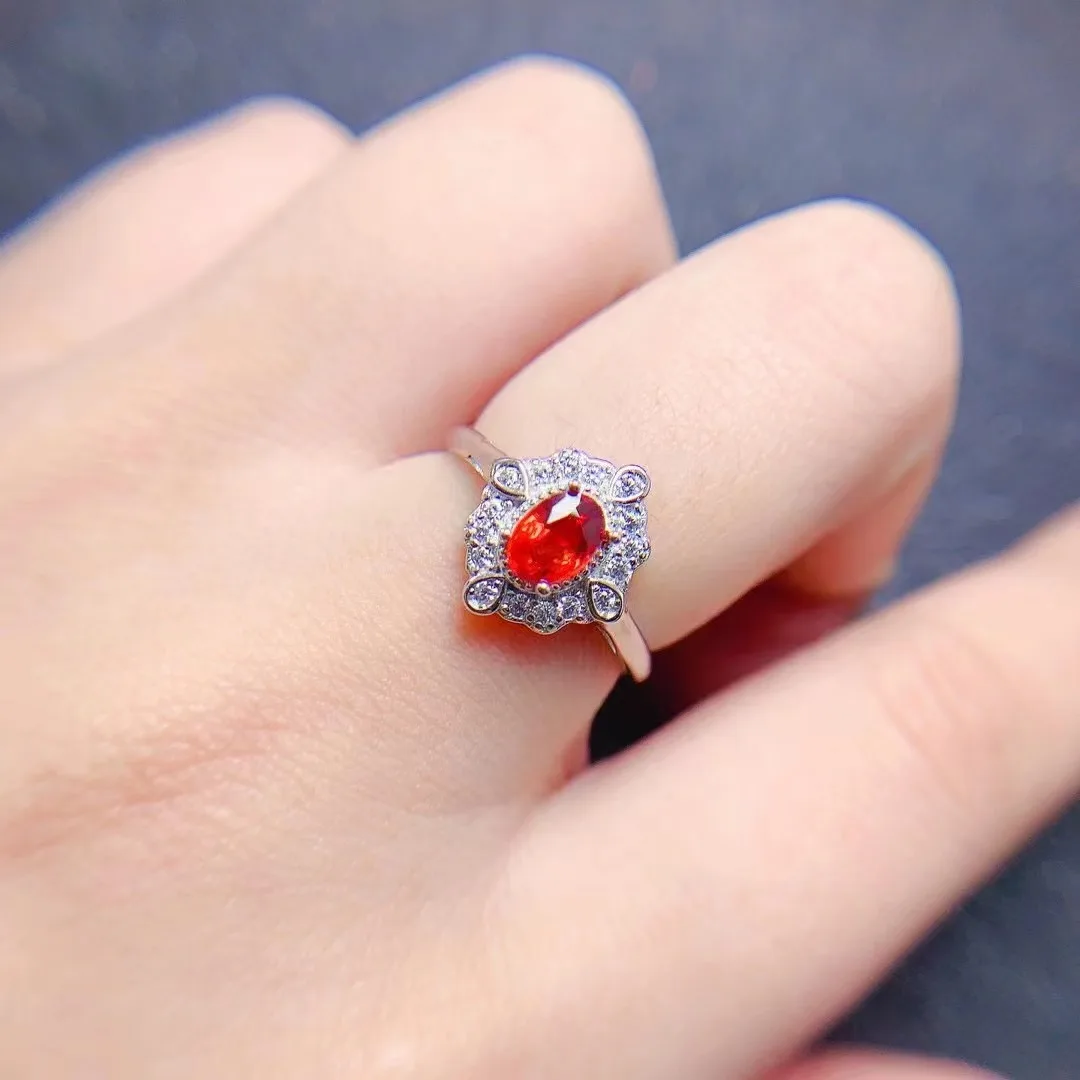 New Design Wholesale Signet 925 Sterling Silver Fine Jewelry Natural Sapphire Finger Rings Women