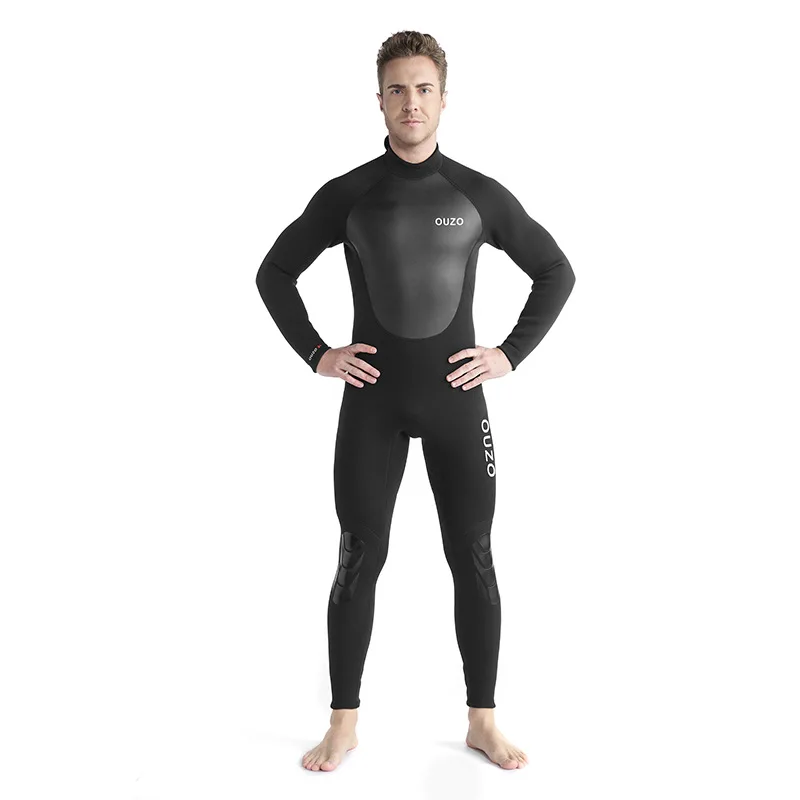 Full Wetsuits 3mm Neoprene Wetsuit Back Zip Long Sleeve for Diving Surfing Snorkeling One Piece Wet Suit for Men