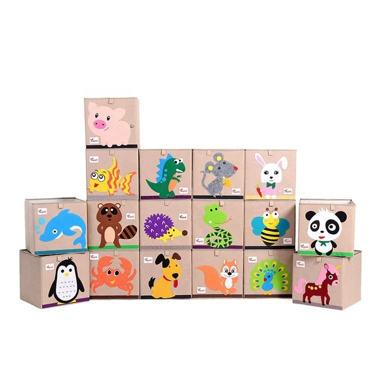 Factory Directly Sell Kids Multi-Purpose Storage Containers Kids Room Cotton Linen Wash Box Without Cover For Kids