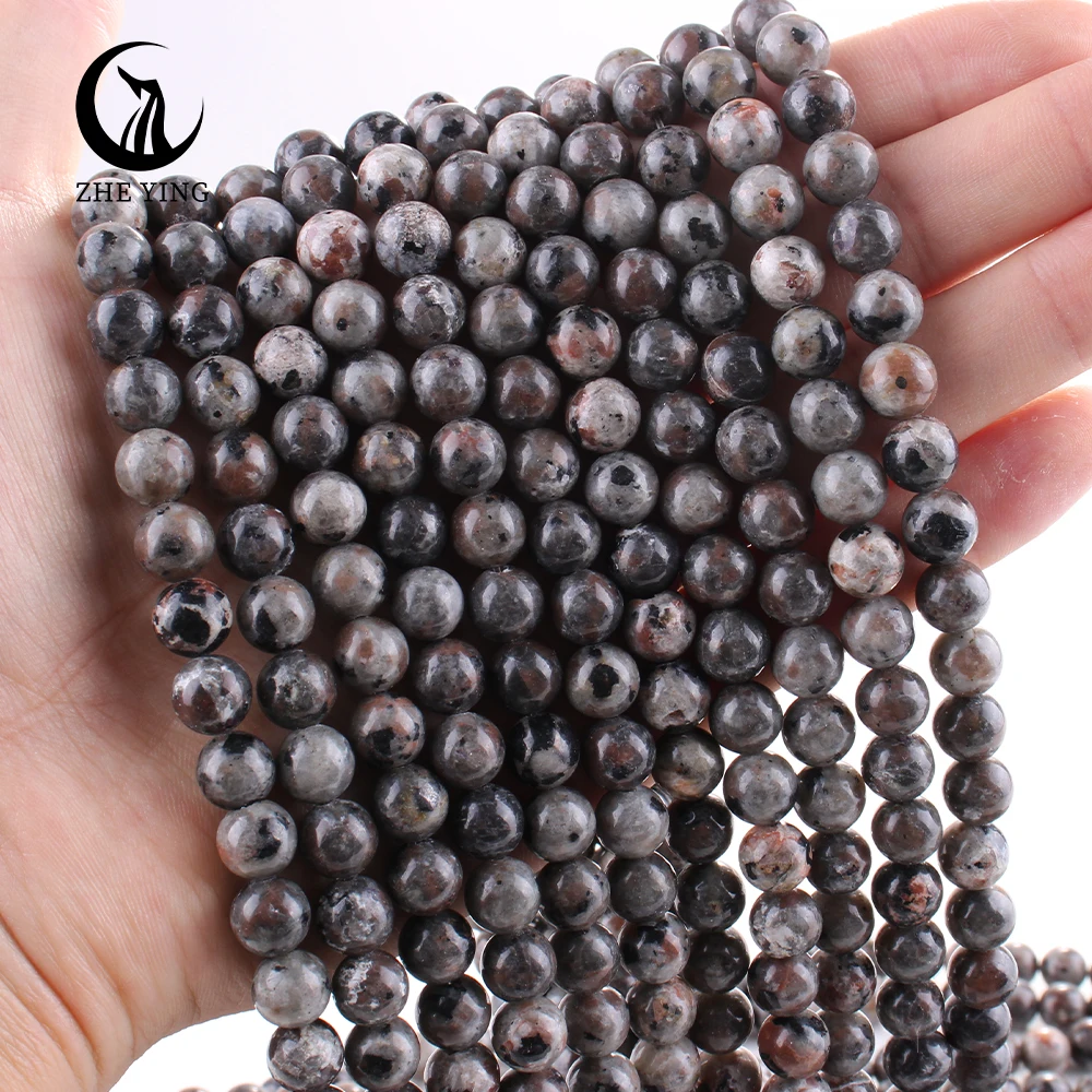 Zhe Ying 6/8/10mm Yooperlite Stone Beads Round Smooth Stone Beads for Jewelry Making Yooperlite Beads