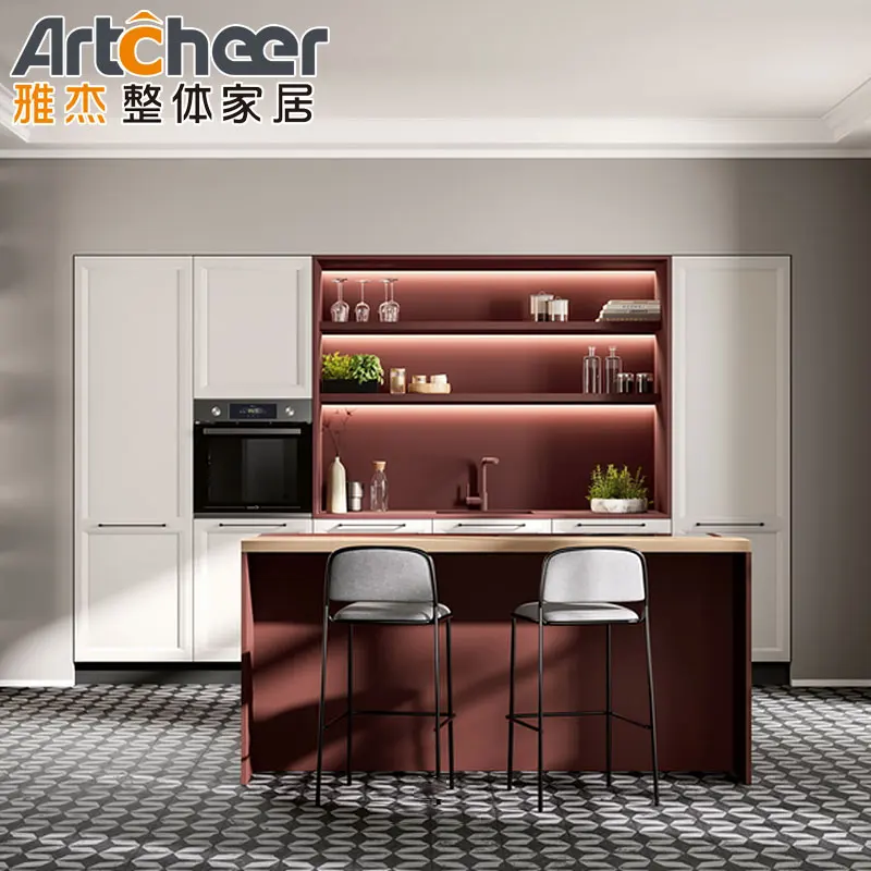 Modern Designs High End Affordable Custom Furniture Used Small Full White L Shaped Melamine Kitchen Cabinets From China