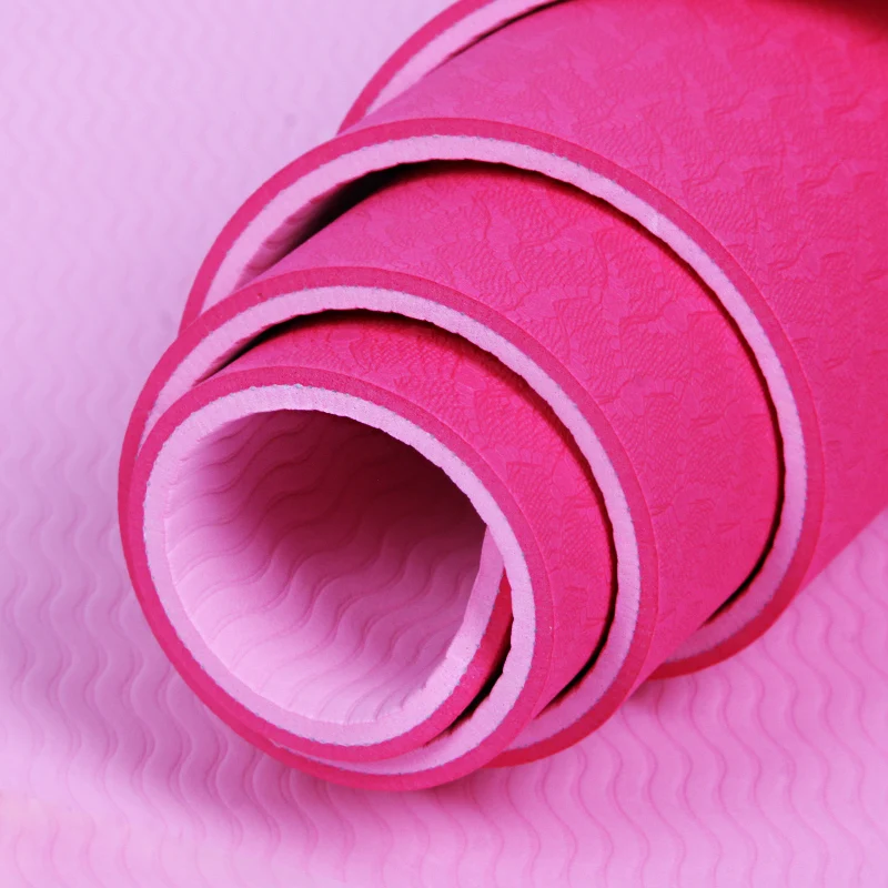 Factory Direct Custom Double Color Eco-friendly Non Slip Pilates Exercise Equipment TPE Yoga Mat Home Use
