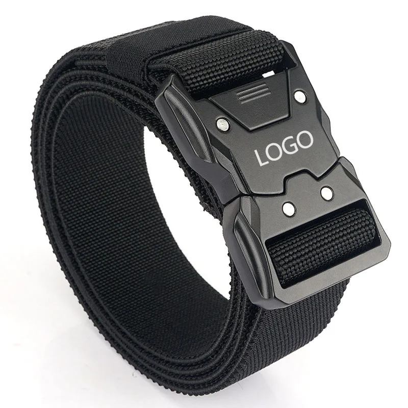 Wholesale New Tactical Belt Quick Release buckle Elastic Stretch Belt Outdoor Training Custom Belt with Logo