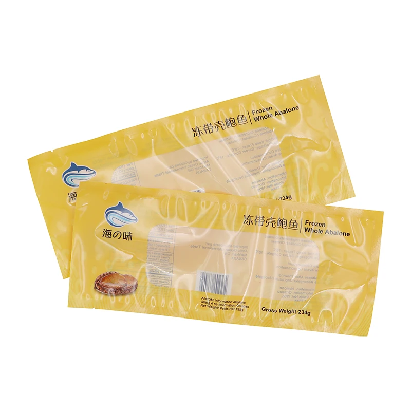 Customized Printed Nylon Plastic Frozen Food Abalone Fish Meat Food Packaging Vacuum Food Bag