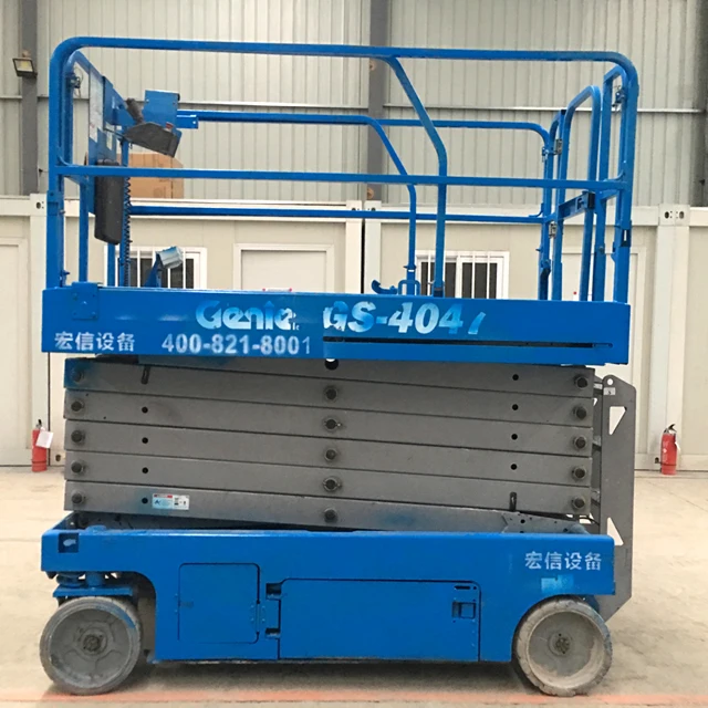 GS4047 13,7 м электрический ножничный подъемник, строительные съемные ножничные подъемные рабочие подъемники с CE