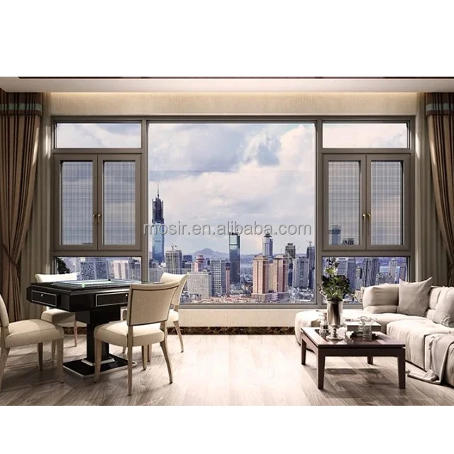 High quality casement Windows broken bridge aluminum doors and windows villa rural mute soundproof windows