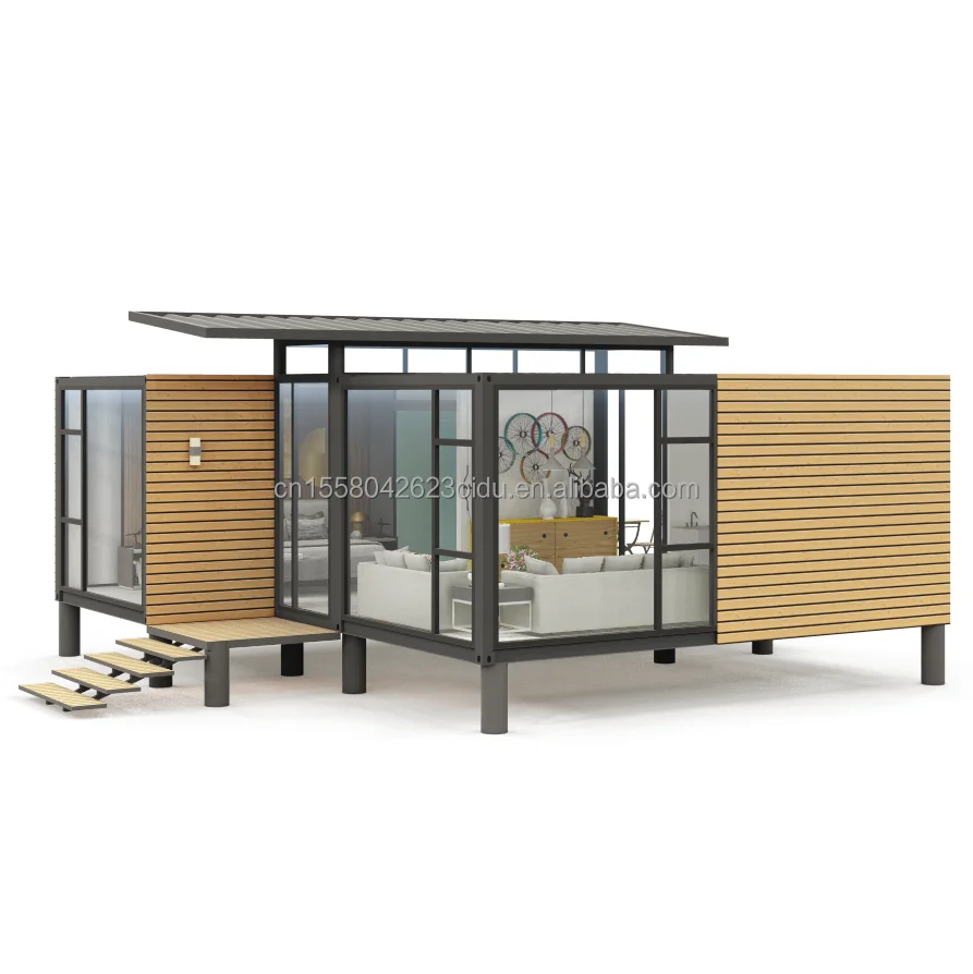 Modern Design Garden Container Steel Structure Wooden House Family Housing for Sale