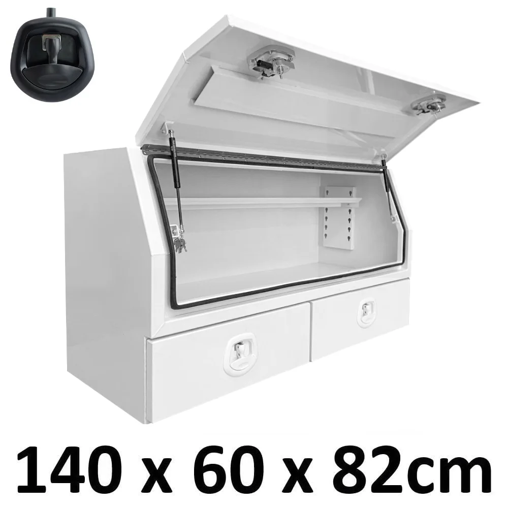 Custom Waterproof Powder Coated Flat Aluminum Alloy Pick Up Truck Tool Box With Whale Tail Locks And Removable Shelf