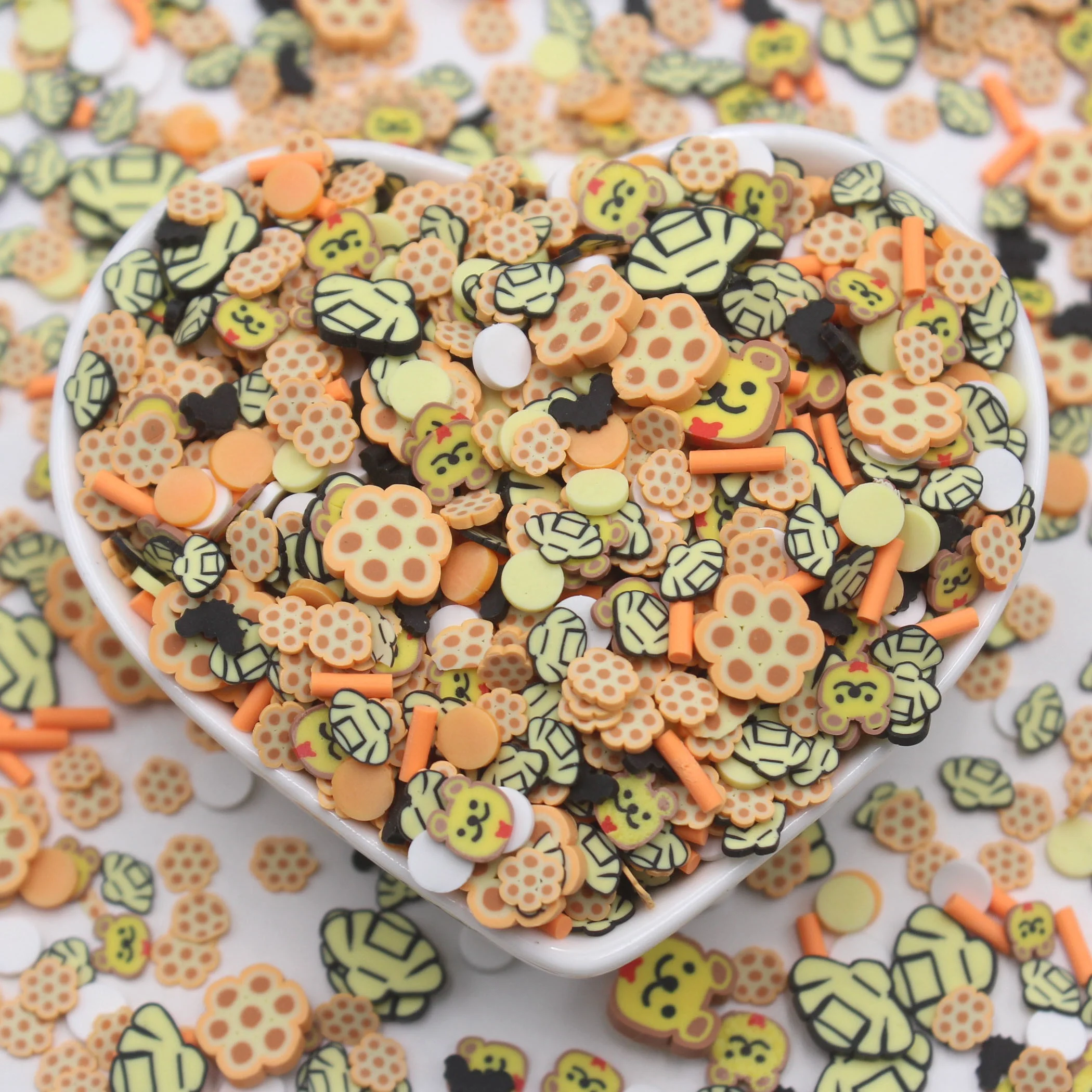 1KG/Bag Honeycomb Cute Bear Bee Mixture Clay Slices Sprinkles for Tumbler Shakers DIY Crafts (1600578051693)