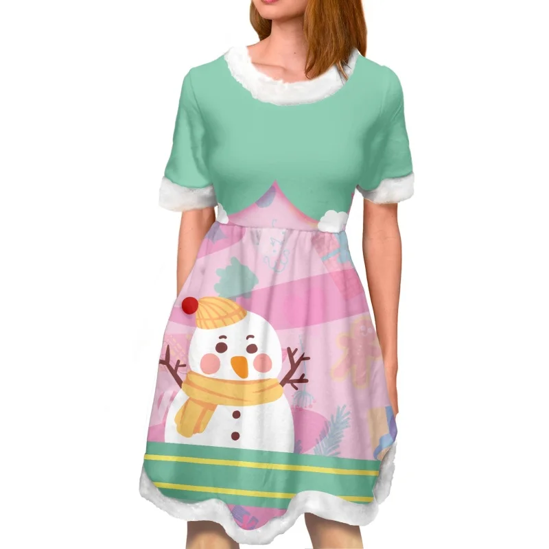 2022 New Arrival Winter Clothes Casual Dress Christmas Party Festival Custom Logo Christmas Dresses For Women