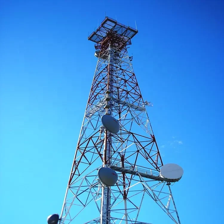 hot dip galvanized 30m 60m GSM communication telecom mobile phone radio antenna towers