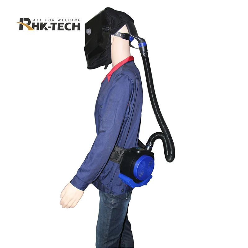 RHK Hot Selling Automatic Solar Powered Auto Darkening Air Filter PAPR Respirator Welding Helmet with Ventilation