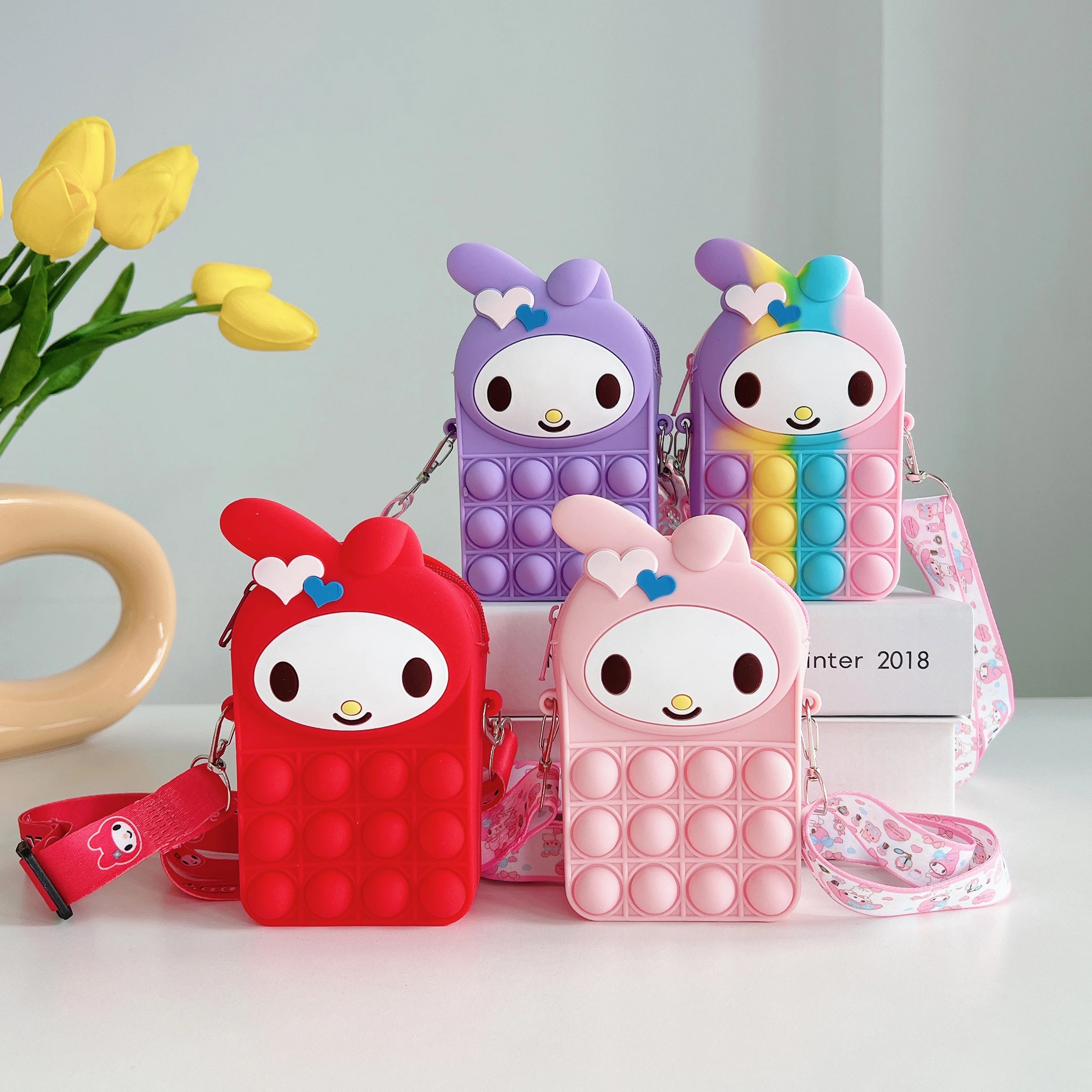 2022 Fashion Money Coin Purses Rainbow Fidget Popper Purse Bubble Shoulder Bag For Women Ladies