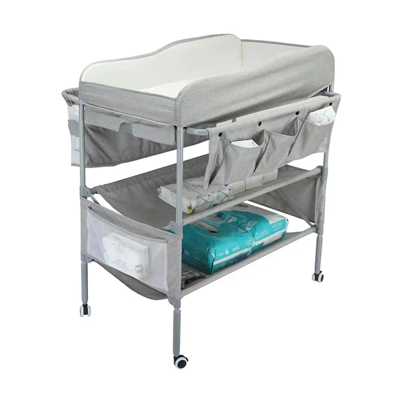 Kids diaper table organizer portable bath nursing changing table multipurpose standing baby bathing table