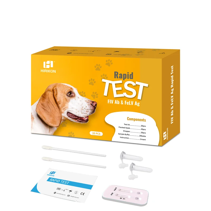 Hirikon Colloidal Gold Combined Rapid Test Kit For FIV Antibody FeLV Antigen Animal Feline Immunodeficiency Virus Leukemia virus