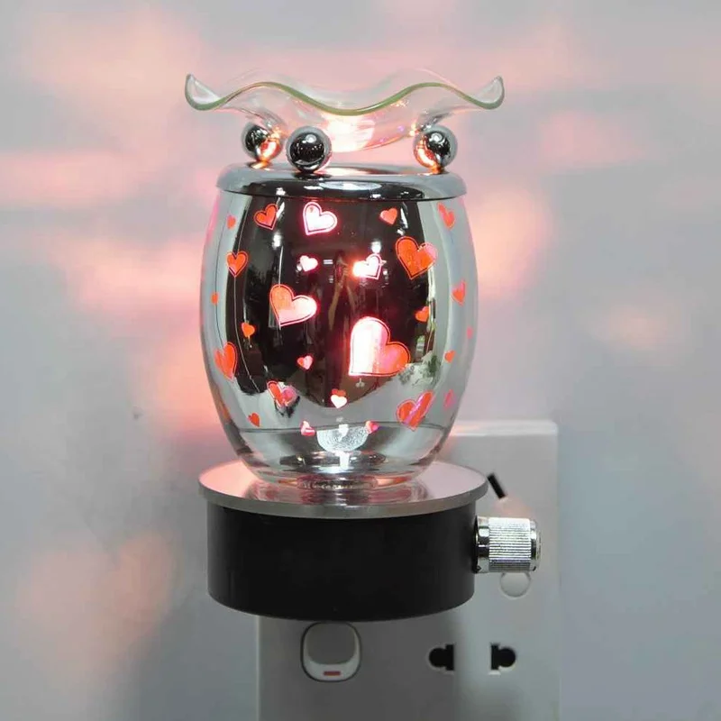 OEM Plug-in oil warmer Glass aroma burner Electric wax melt warmer
