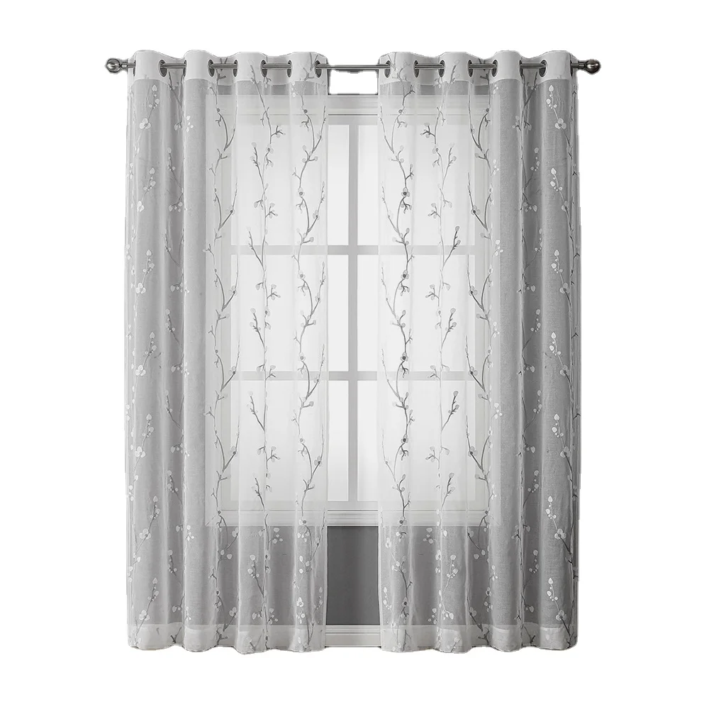 Window Sheer Curtain For Living room Chinese Style for Living room Bedroom Customized Plum blossom Print