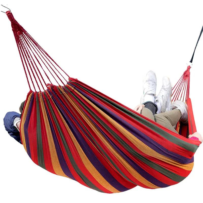 Manufacturer LOW MOQ Fast Delivery Custom Double and Single Travel Lightweight Cotton Double Hammock Camping