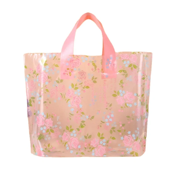 0.12mm thickness cheaper price poly biodegradable plastic garment handle plastic bag clothes packaging bag plastic custom logo