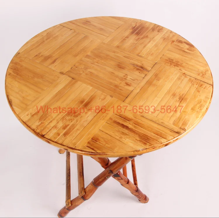 Outdoor Bamboo folding round table