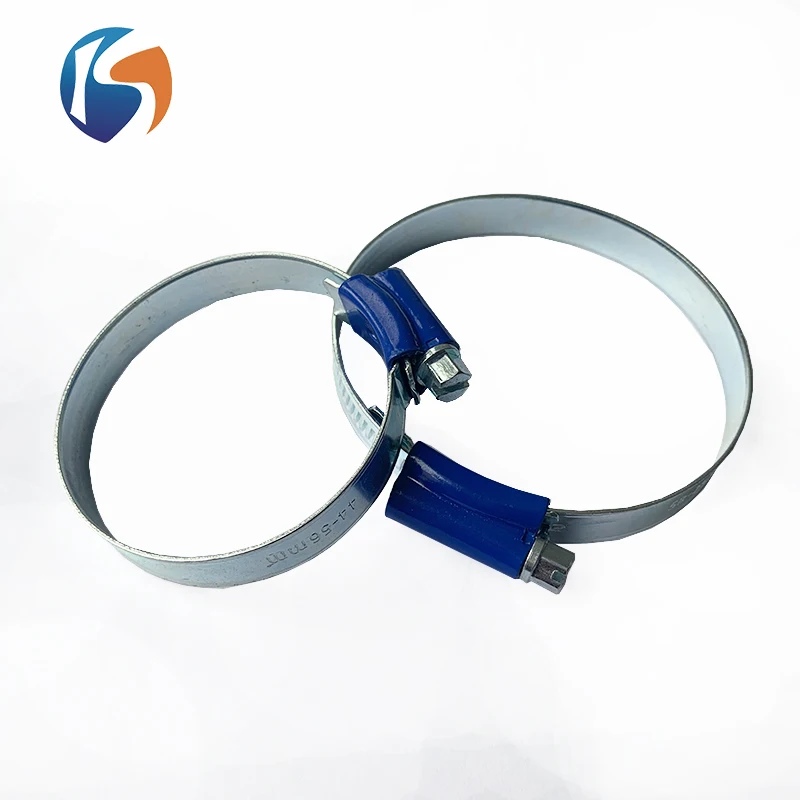 Tianjin Factory Customized Adjustable British Type Stainless Steel Blue Head Pipe Clamp with Good Price
