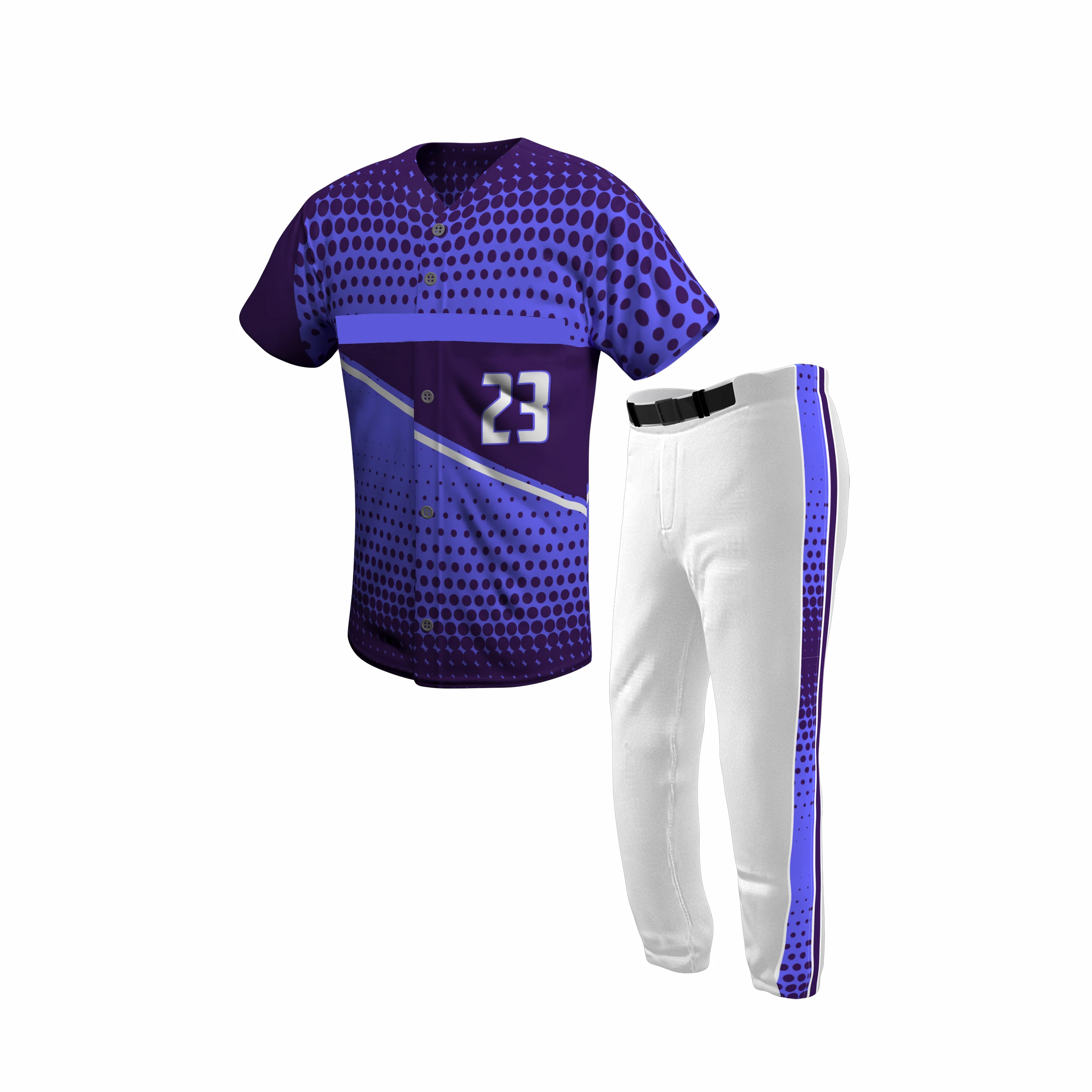Mesh fabric baseball team uniforms custom design baseball jersey with pants