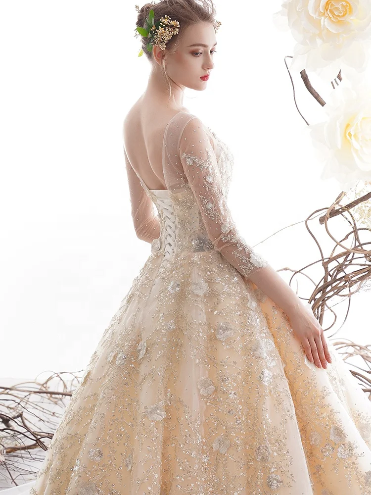 New Sample Wedding Dresses In Stock Ready To Ship Luxury Wedding Gowns 2021 Champagne