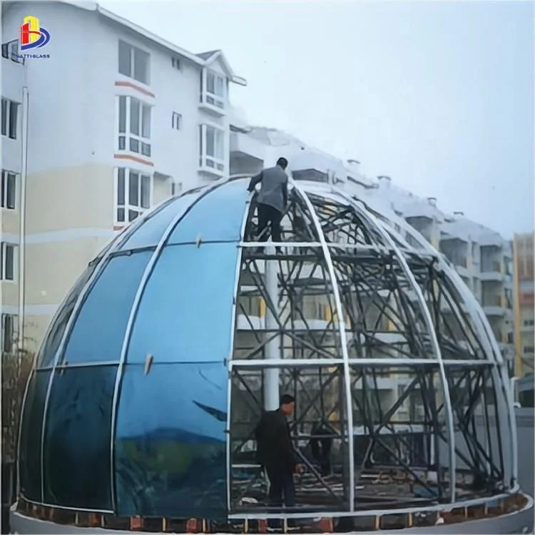 Architectural glass curtain wall curved glass