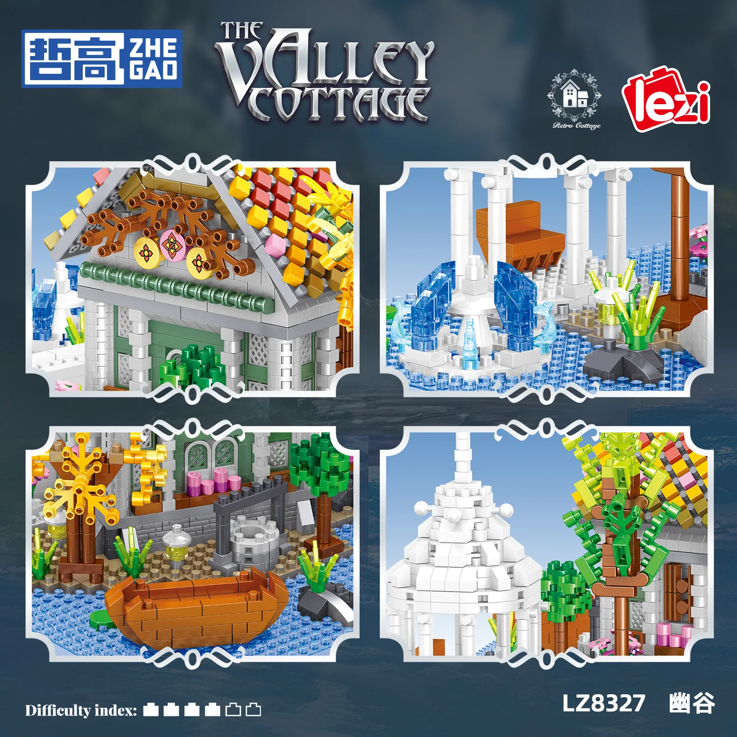 NEW Valley Cabin Building Blocks DIY Cottage house Building Blocks Set Mini Creative Street View Model Children Assembly Toys