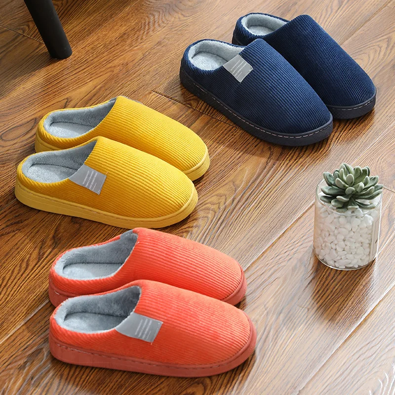 Unisex Winter New Ladies Lover Home Bedroom Thermal Cotton Slippers Thick Leaky Snti-slip Warm Slippers For Women