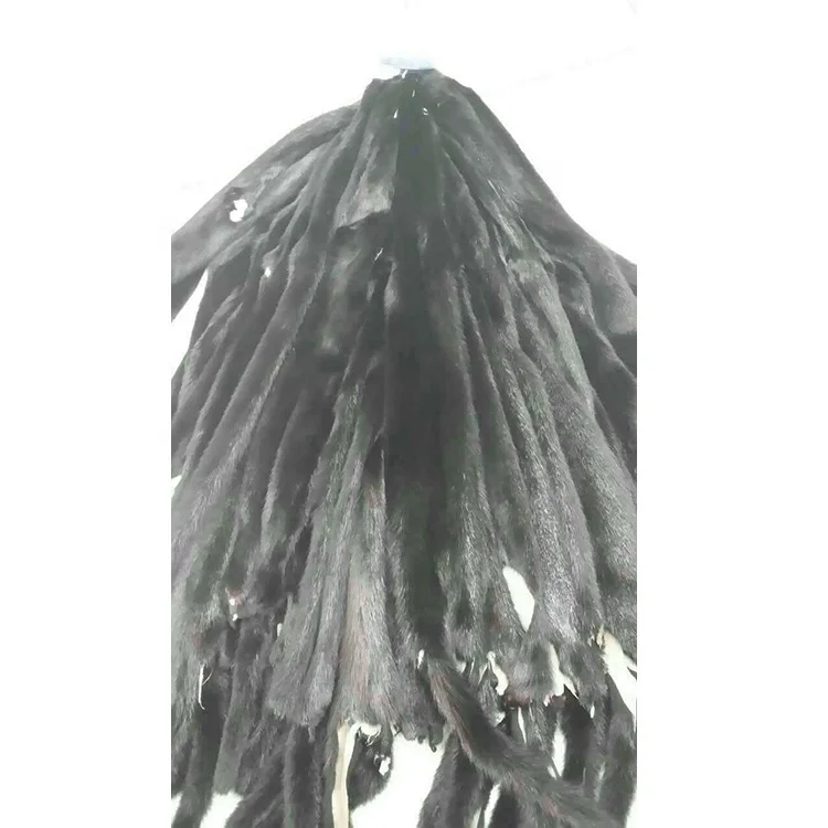 Hotsale Real Animal Pelts Mink Fur Black Fur Skin