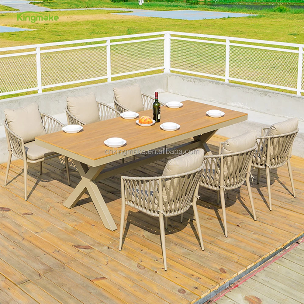 Beach bistro outdoor dining table and chair set for restaurant coffee shop outdoor table and chair set