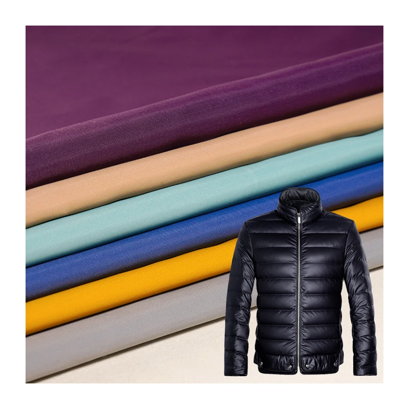 In Stock Wholesale 100%  Nylon Taffeta Fabric Colorful Woven Nylon Waterproof Down Jacket Fabric