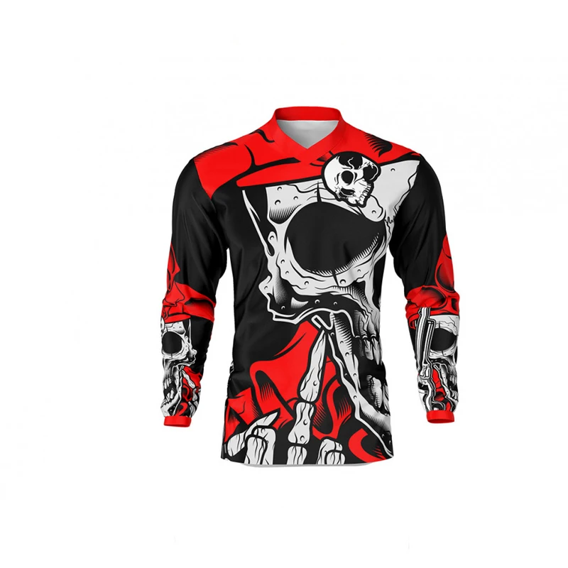 Custom outdoor sportswear motocross jersey long sleeves shirts print color motorcycle wear