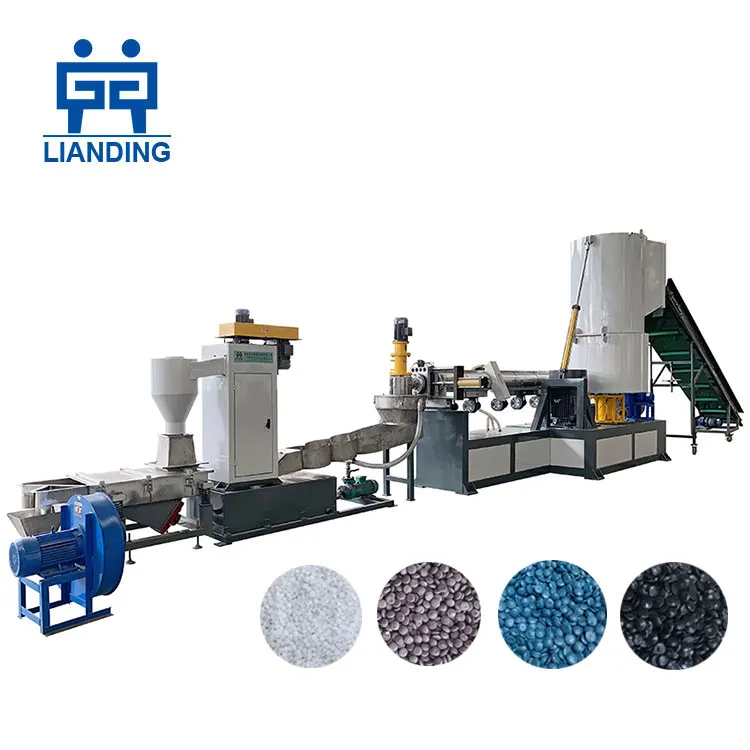 800KG/H PP PE Bags Films Waste Plastic Granules Making Recycling Pelletizing Machine