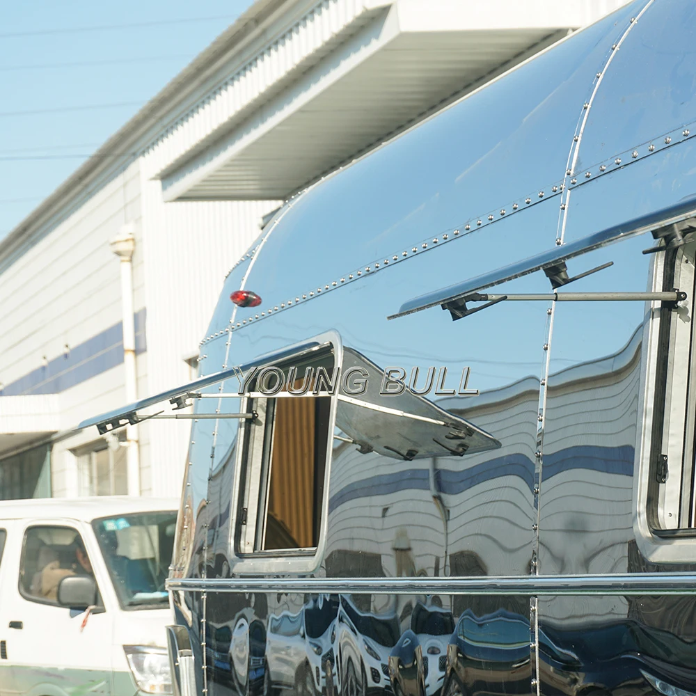 Youngbull 2023 Cost effective Mirror Stainless Steel Airstream RVs campers travel trailer
