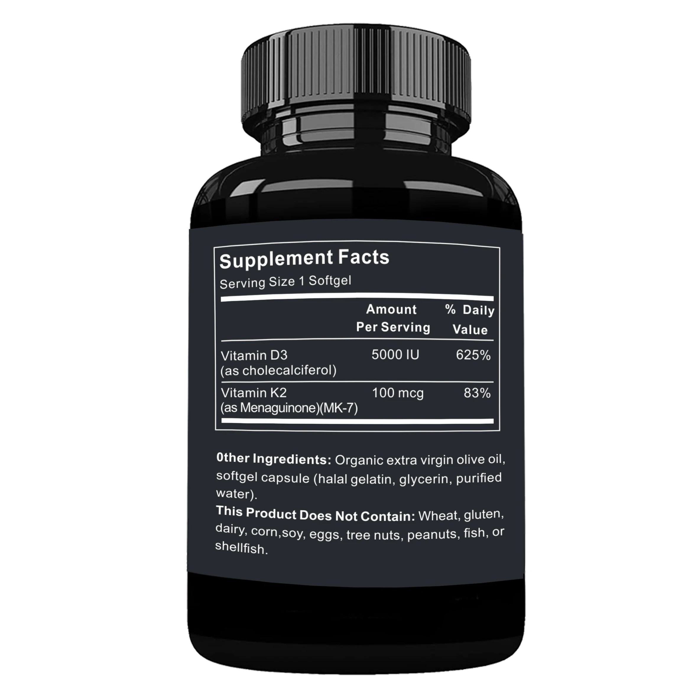 High Quality OEM/ODM VITAMIN D3+K2,Immune Support,Supports Healthy Bone Development,Promotes Healthy Muscle Function