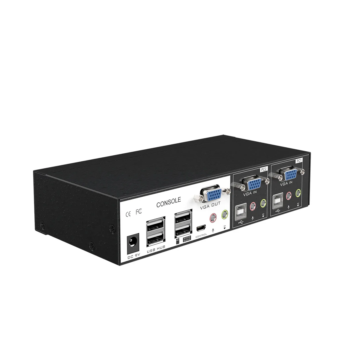 KVM Switch Mt-Viki 1920*1440 Auto 2 Port Audio Stereo Usb Kvm Switch Vga With Mike And Usb Hub Port