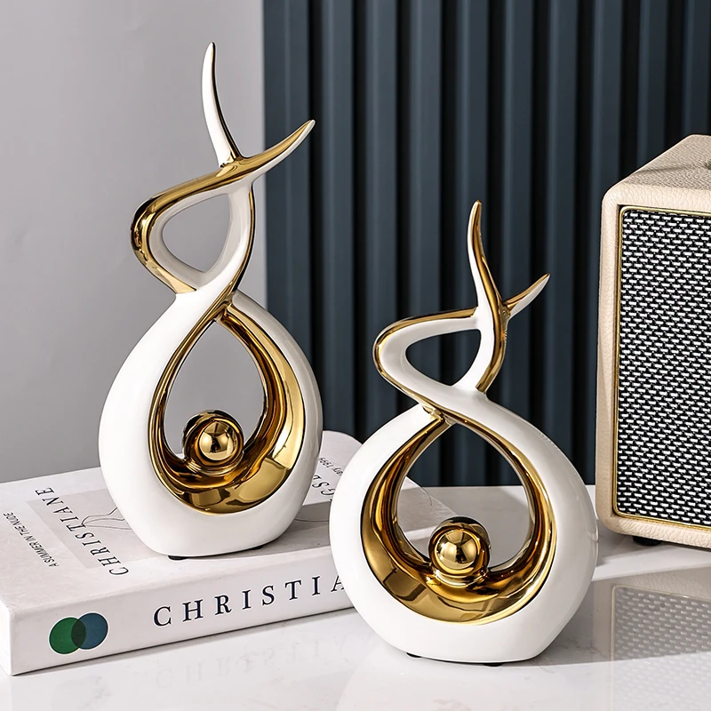 Высокое качество европейский декор для офиса Золотой интерьера керамический Декор дома