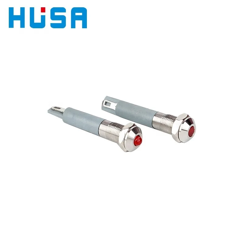  6mm mini hole diameter Metal pilot light waterproof led indicator lamp with 15cm cable pr pins Red Green blue yellow white